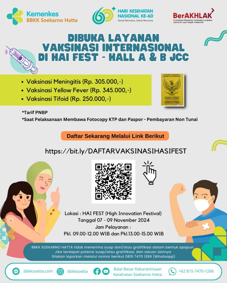 Layanan Vaksinasi Internasional BBKK Soetta