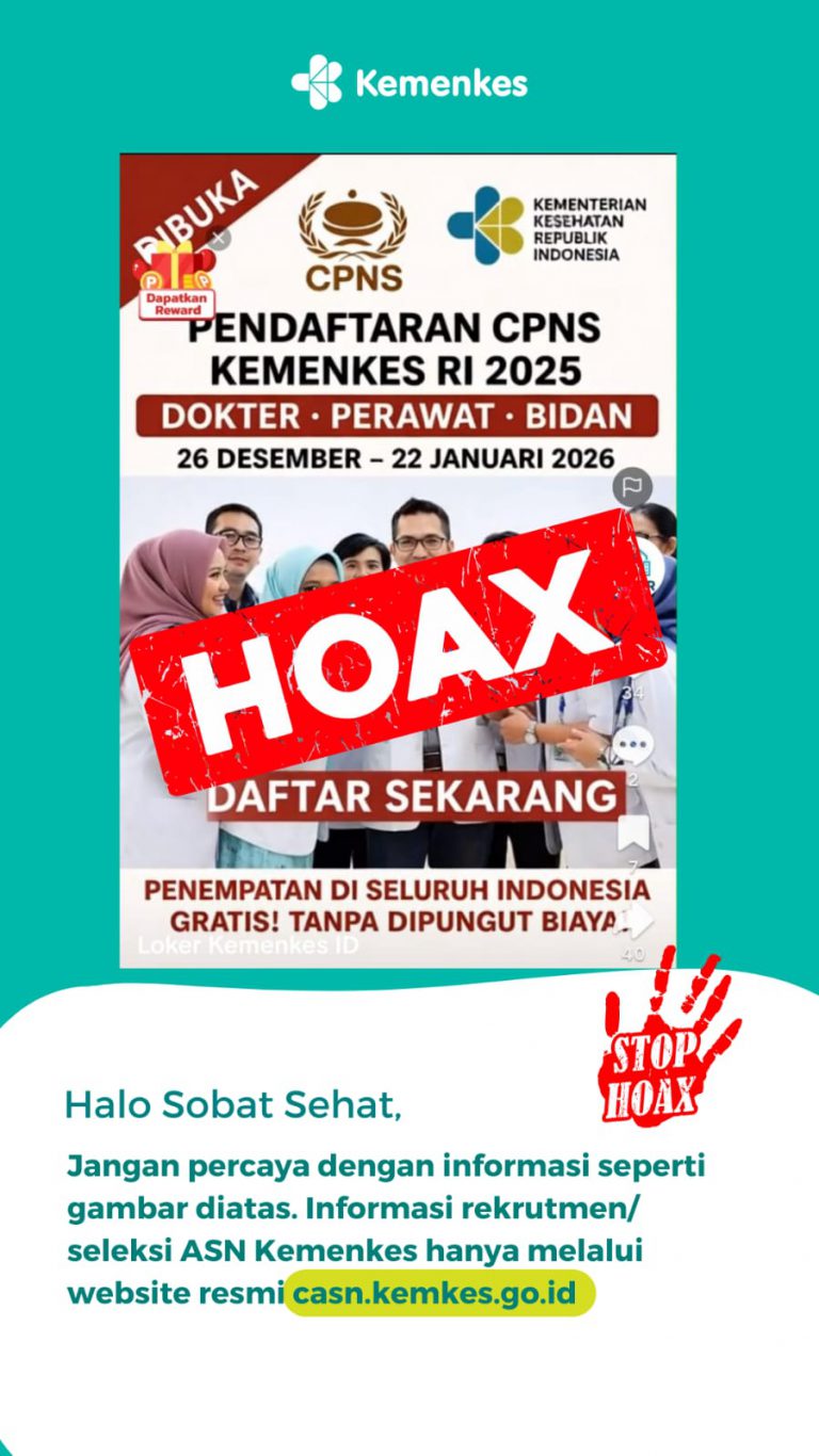 [HOAX] Pendaftaran CPNS Kemenkes