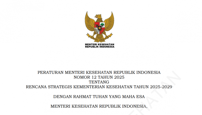 PMK No. 12 Tahun 2025 Tentang Rencana Strategis Kementerian Kesehatan